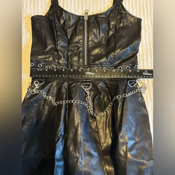 Widow Dolls Kill Black Faux Leather Mini Dress Size Small Gothic Grunge Punk - Picture 11 of 16